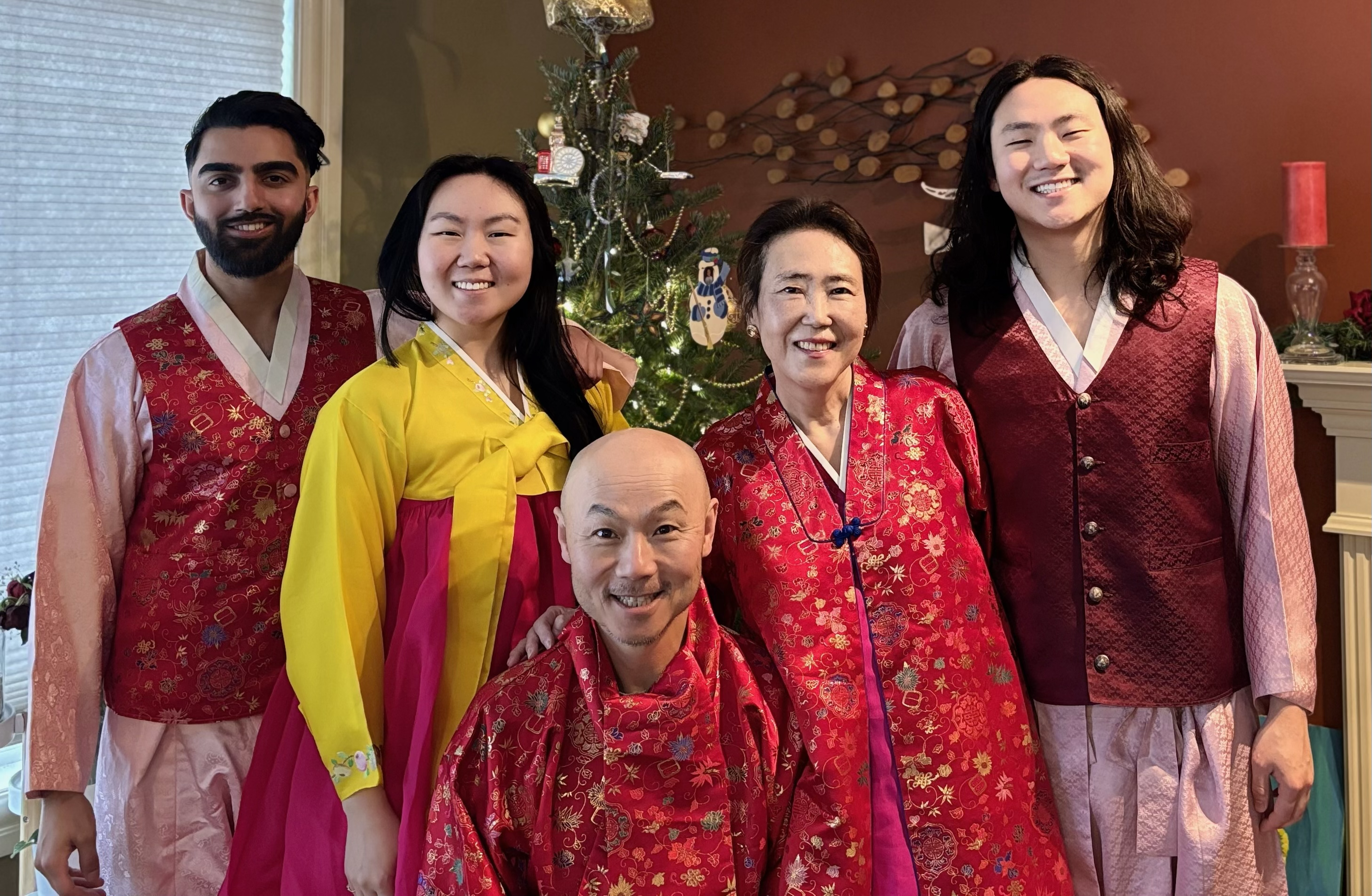 Ko family in Korean clothes
